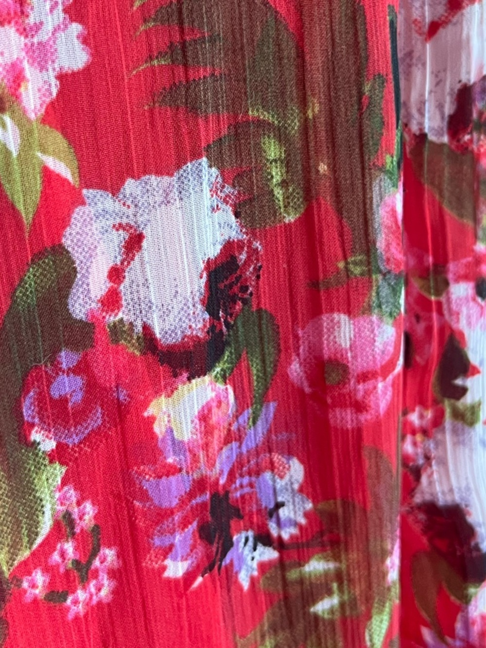 Red Floral Wrap Maxi Dress - Picture 3 of 5
